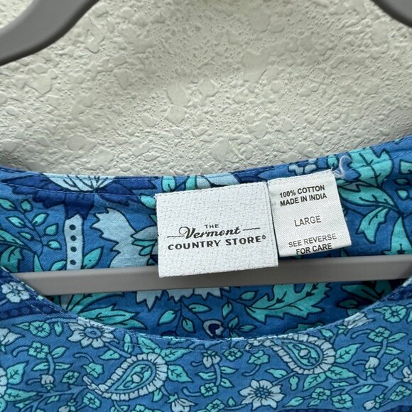 The Vermont Country Store Floral Cotton Blouse Shirt Bundle Womens size Large - Picture 7 of 13